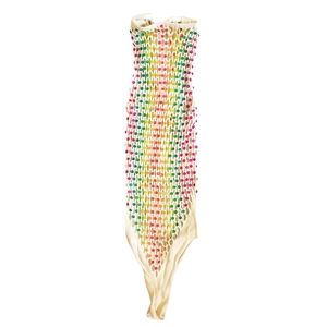 Neon Rainbow Embellished Fishnet Bodysuit
